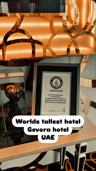 Standing at the pinnacle of luxury, the Gevora Hotel in Dubai reigns as the world s tallest hotel at 356 meters (1,168 feet). Experience breathtaking panoramic views, exquisite dining, and unparalleled luxury where the sky truly is the limit. #WorldsTallestHotel #GevoraHotel #DubaiSkyline #LuxuryStay #SkyscraperHotel #TravelGoals #HeightOfLuxury #DubaiLife #TravelGram #HotelWithAView #BucketListTravel #ArchitecturalMarvel #CloudNine #SkyHighLiving #DubaiHotels #TravelInspiration