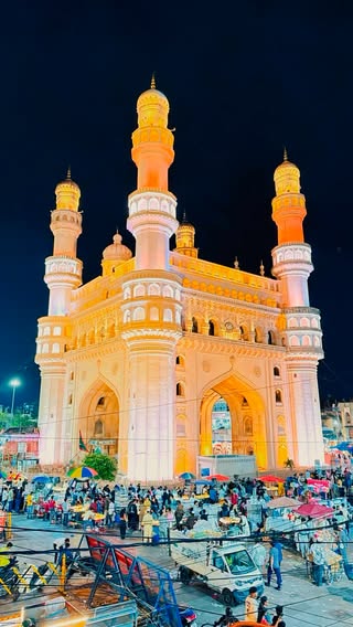 Exploring the magnificent Charminar! This iconic monument in Hyderabad is a must-see for any traveler. The intricate architecture and vibrant atmosphere transport you back in time. Don t forget to wander through the bustling markets surrounding it for an authentic taste of the city! #Charminar #Hyderabad #India #TravelIndia #IncredibleIndia #HistoricalPlace #Architecture #TravelPhotography #Wanderlust #ExploreIndia #IndianCulture #TravelGram #InstaTravel #Monument #CityOfPearls #TravelGoals #History #Culture #TravelTheWorld #Vacation #Tourism