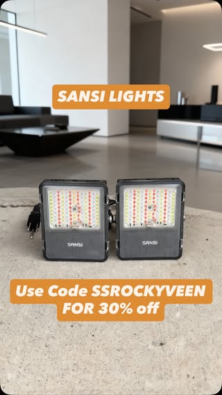 I just tested the SANSI 160 watt RGB LED Flood Light and it is a game changer for outdoor lighting I plugged it in set it on the lawn and lit up the whole house with bright white or smooth color scenes I can switch modes with the remote flash jump fade dim the brightness and set timers for 3 hours 6 hours or 12 hours it is IP66 waterproof solid aluminum with ceramic heat control and it remembers the last setting perfect for patios parties and holiday decor use my code SSrockyveen for 30 percent off #sansi #floodlight #rgbfloodlight #outdoorlighting #gardenlighting #yardlighting #housewash #colorchanginglights #partydecor #holidaylighting #patioideas #backyardgoals #landscapedesign #homedecor #hometech #ip66 #ledlighting #remotecontrol #dimmable #timerlight #brightlight #stagelighting #christmaslights #halloweenlights #securitylight #energysaving #techreview #reelsvideo #creatorgear #dealalert