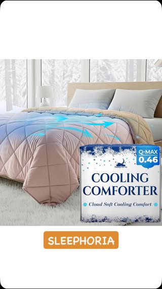 Just found the coziest cooling comforter ever and I m obsessed It s lightweight, super soft, and actually keeps me cool all night no more waking up sweaty or kicking off the blankets. If you re a hot sleeper or just want that hotel bed vibe at home, this is your sign to upgrade your bedding @sleephoria #coolingcomforter #hotSleeper #beddinglove #bedroommakeover #sleepbetter #cozyvibes #bedroomdecor #aestheticbedroom #sleepessentials #homedecor #bedroominspo #comforter #blanketlover #sleepmusthave #instahome #amazonfinds #onlineshopping #cozyhome #sleeptherapy #nighttimeroutine