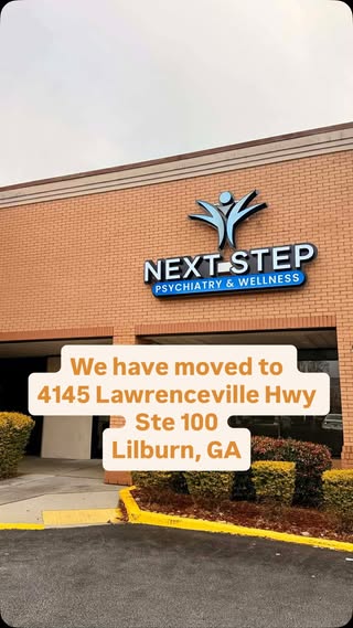 Exciting news! Next Step Psychiatry has moved to a brand new, spacious location in the Kroger Plaza! Find us at 4145 Lawrenceville Highway, Suite One Hundred, Lilburn, GA 30047. Our new office offers enhanced comfort, more private spaces, and a truly welcoming atmosphere designed to support your mental wellness journey. Come experience the difference! #NextStepPsychiatry #NewLocation #LilburnGA #MentalWellness #KrogerPlaza #GeorgiaMentalHealth #Psychiatry #NewBeginnings #EnhancedCare #CommunityCare #MentalHealthSupport #LilburnCommunity