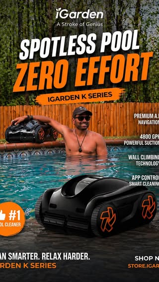 https store.igarden.ai products igarden-pool-cleaner-k?utm source ig utm medium koc utm campaign k use code Rocky for 5 off Say goodbye to the cord and the manual scrubbing. The iGarden K Series Cordless Robotic Pool Cleaner is here to redefine your pool maintenance. Powered by AI-Inverter technology, it doesn t just wander it maps your pool for a smarter, more efficient clean across the floor, walls, and waterline. Why the K Series is a game changer Truly Cordless No more tangled hoses or cables. Turbo 200 Mode One-touch deep cleaning for storms or heavy debris. Massive 4L Basket Captures everything from large leaves to ultra-fine sand. Wall Waterline Pro Intelligent climbing that leaves every inch spotless. Smart App Control Schedule your cleans and walk away. Let the iGarden K Series handle the dirty work so you can get back to enjoying your backyard. Shop the K Series here https store.igarden.ai products igarden-pool-cleaner-k #iGarden #iGardenKSeries #PoolCleaner #RoboticPoolCleaner #CordlessPoolCleaner