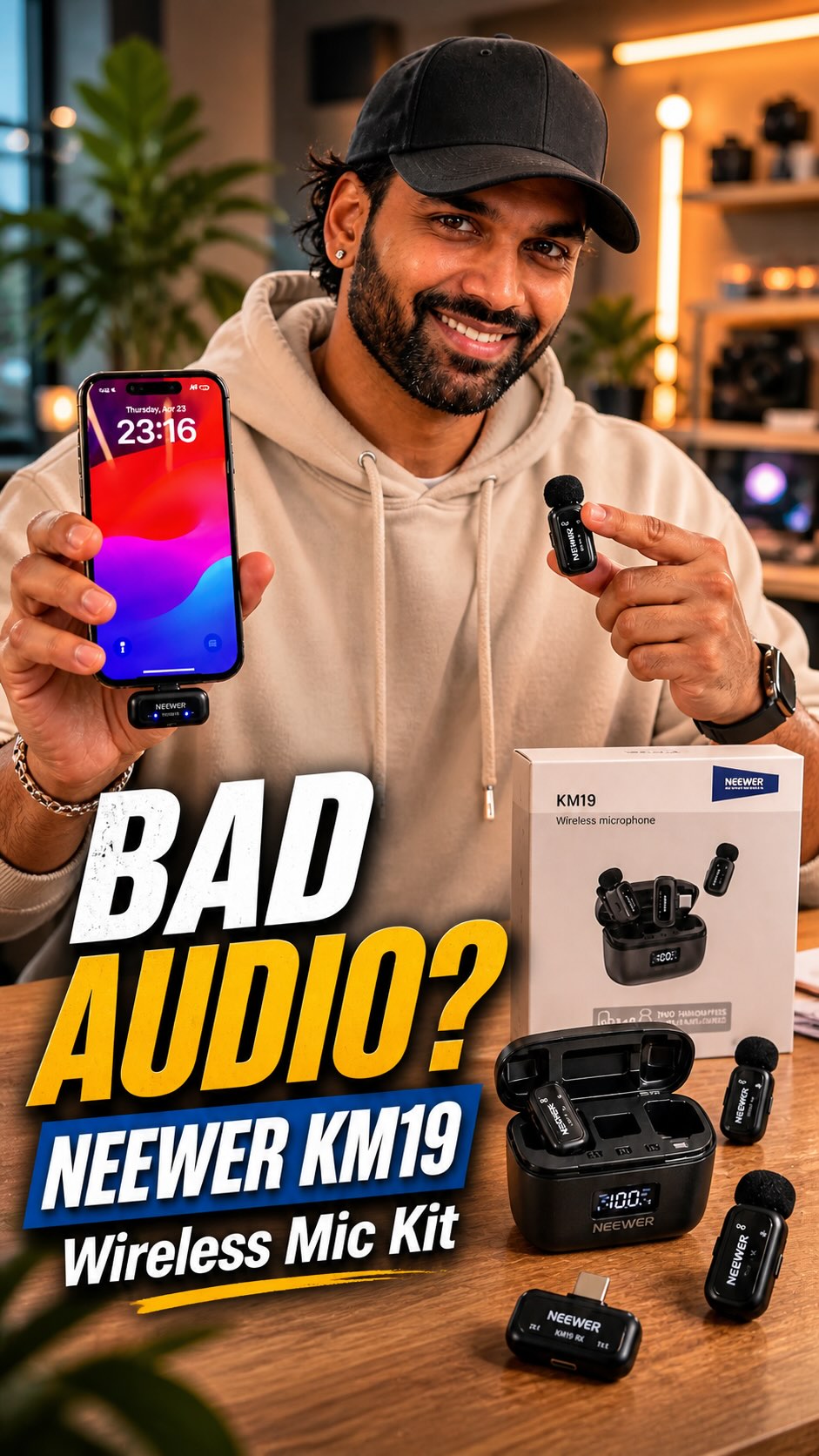 Your video can look amazing… but bad audio makes people scroll.

I started using the NEEWER KM19 wireless mic kit for Reels, vlogs, interviews, and talking-head videos.

Clip the mic on, plug the USB-C receiver into your phone, and you’re ready to record cleaner voice audio without a complicated setup.

Small kit. Big upgrade for creators.

#NEEWER #NEEWERKM19 #WirelessMic #CreatorGear #ContentCreator