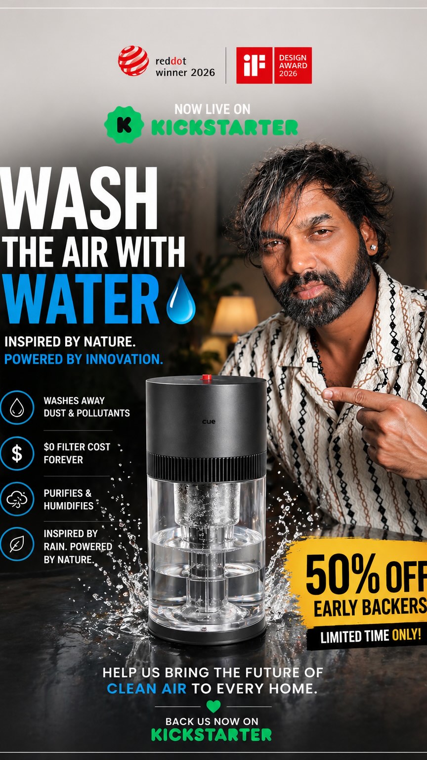 POV: you just realized you’ve been doing air purifiers wrong this whole time 💧
No filters. No replacement costs. No landfill waste. The CUE Air Washer cleans your air with water — and I just backed it on Kickstarter.
Up to 50% off for backers. Ends May 7. Link in bio 🔗

#CUEAirWasher #Watervation #Kickstarter #KickstarterBacker #KickstarterFinds